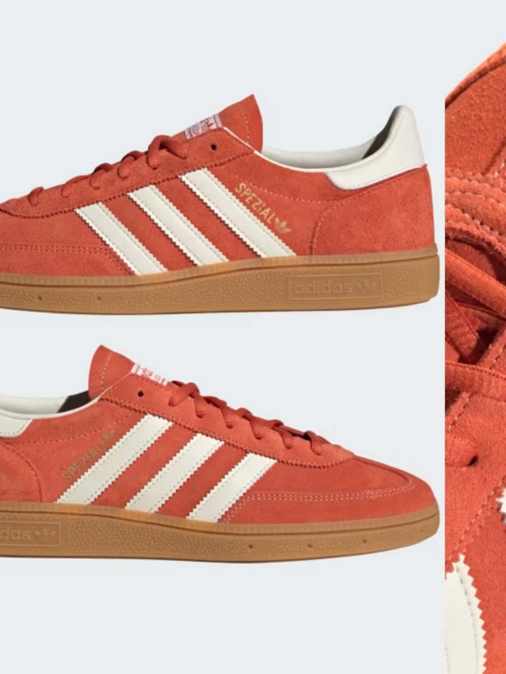 Adidas handball special suede sneakers in orange Rust with cream white gum 12